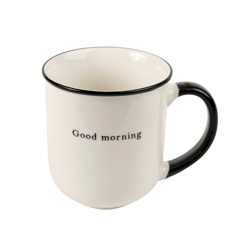 Secret de Gourmet Alix Good Morning Mug | 38cl, White with Black Rim