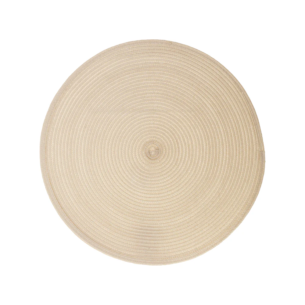 Secret de Gourmet Braided Round Placemat | Beige, Woven Spiral Design
