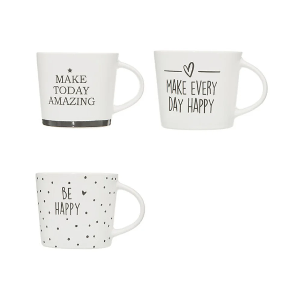 Secret de Gourmet Happy Matching Motivational Quote Mug | Assorted Designs, 32cl