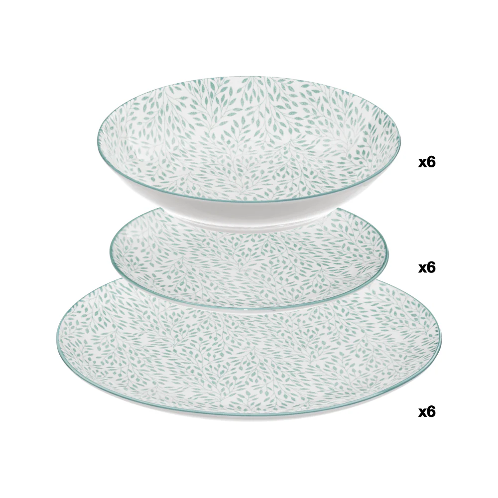Secret de Gourmet Jasmin Leafy Vine Tableware Set | 18 Pieces - Image 4