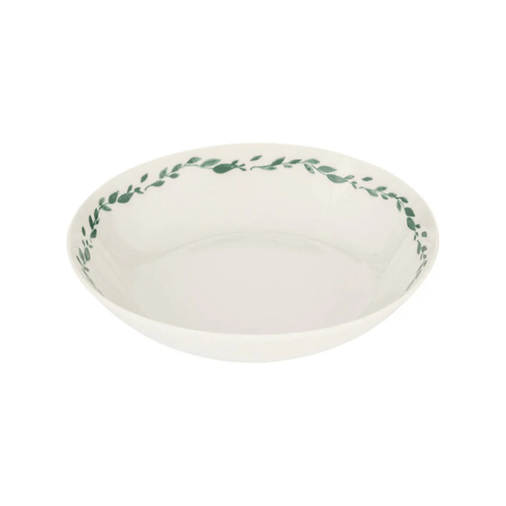Secret de Gourmet Laurel Botanical Leaf Border Bowl | White, 20cm
