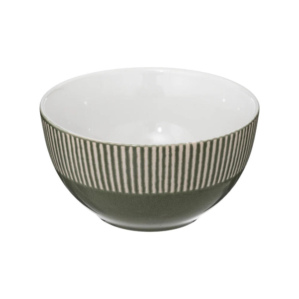 Secret de Gourmet Maya Green Cereal Bowl | 70cl, Two-Tone Striped