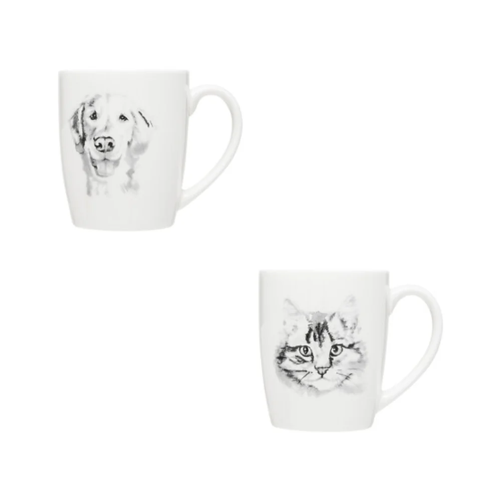Secret de Gourmet Pet Portrait Mug | Black and White, 34cl, Assorted Designs