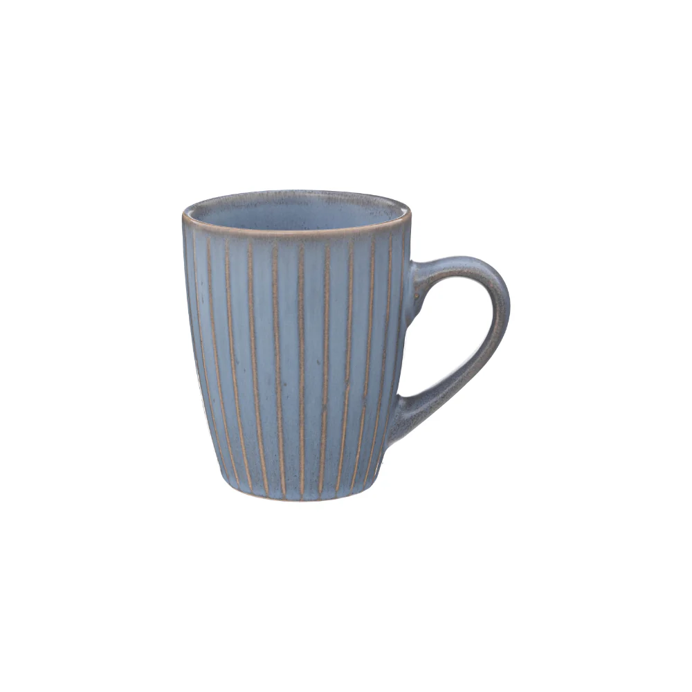 Secret de Gourmet Ribbed Blue-Grey Glazed Mug | 380ml, Sea View