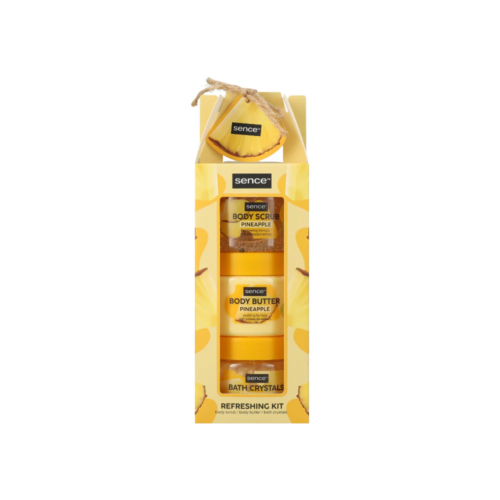 Sence Collecton Pineapple Body Care Gift Set | 3 Pieces, Body Butter, Body Scrub