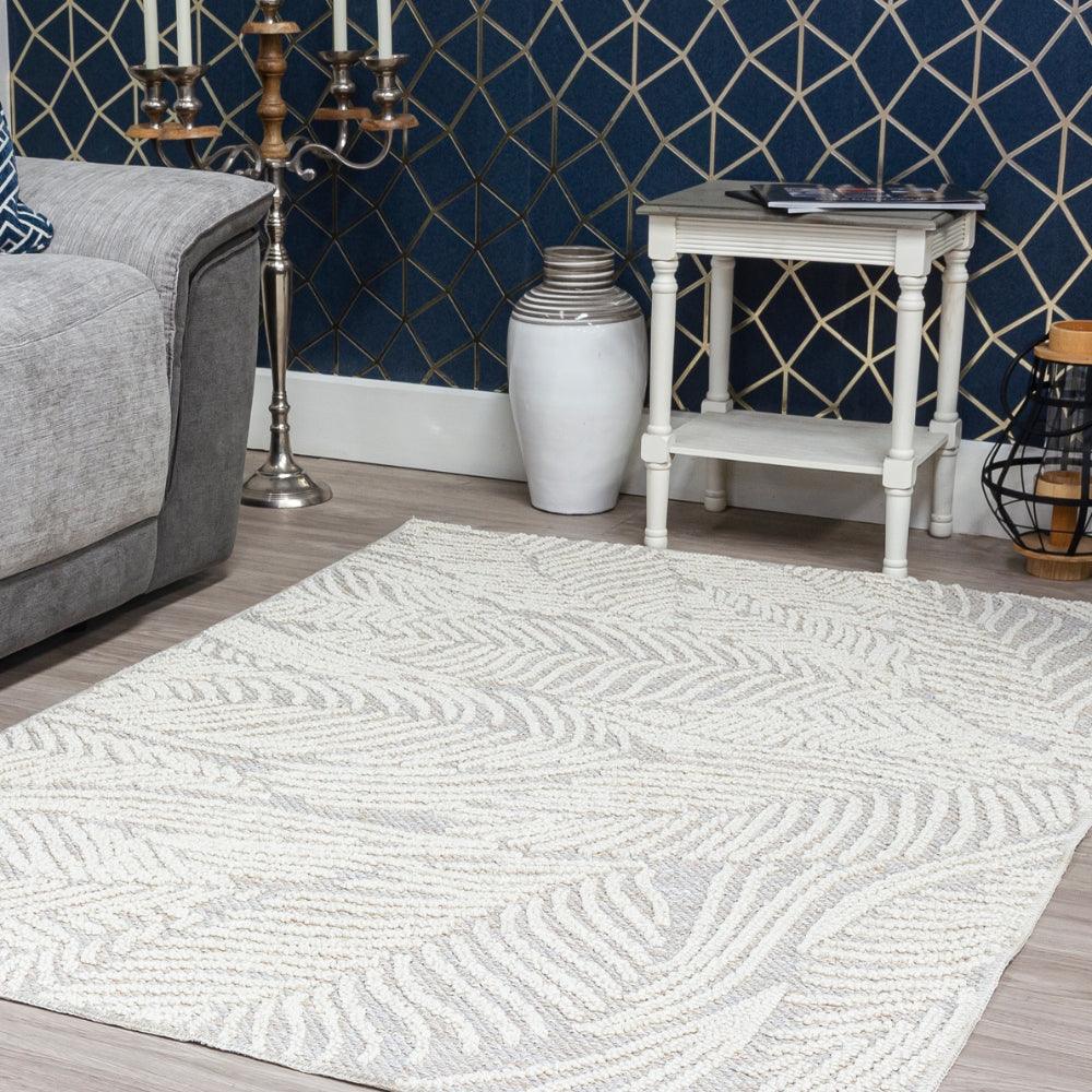 Serenity Leaves Rug | Soft, Textured Rug for Elegant Interiors - Image 3