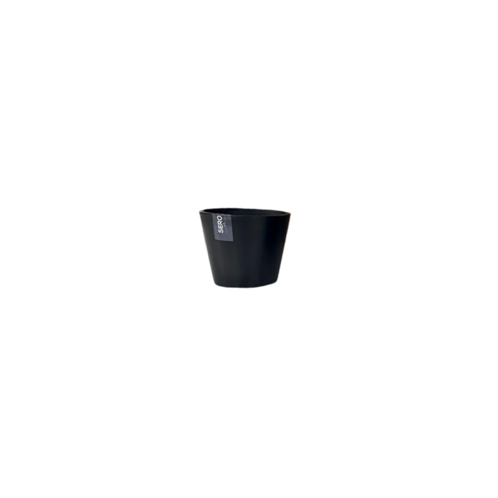 Sero Charcoal 14cm Tapered Plant Pot | Indoor Planter, Wide Opening
