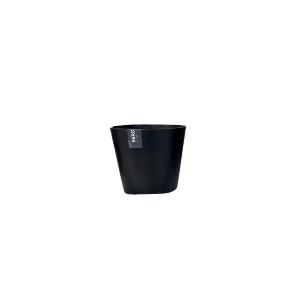 Sero Charcoal 17.5cm Tapered Plant Pot | Contemporary Indoor Planter