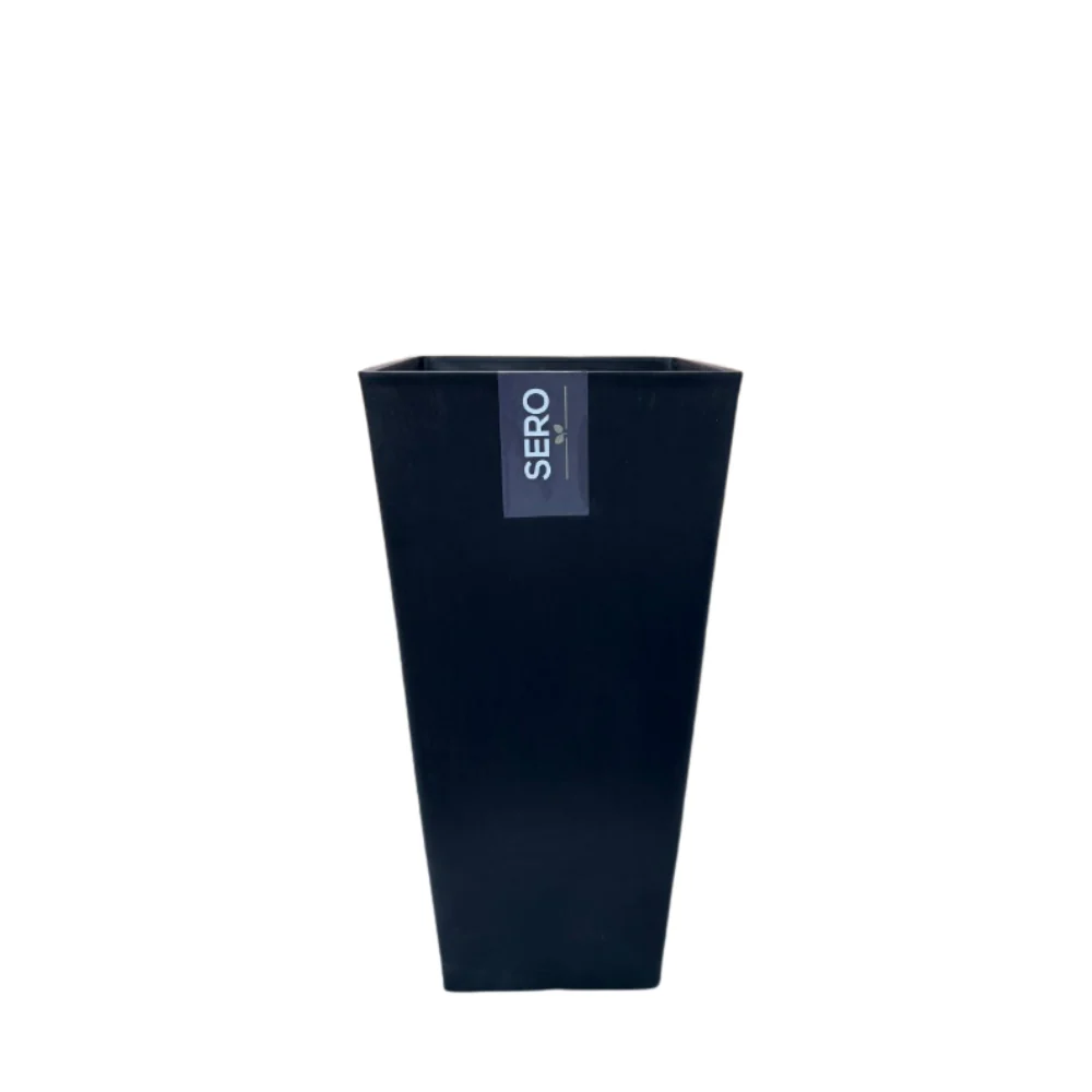 Sero Graphite Tall Square Planter | 33cm, Tapered, Freestanding