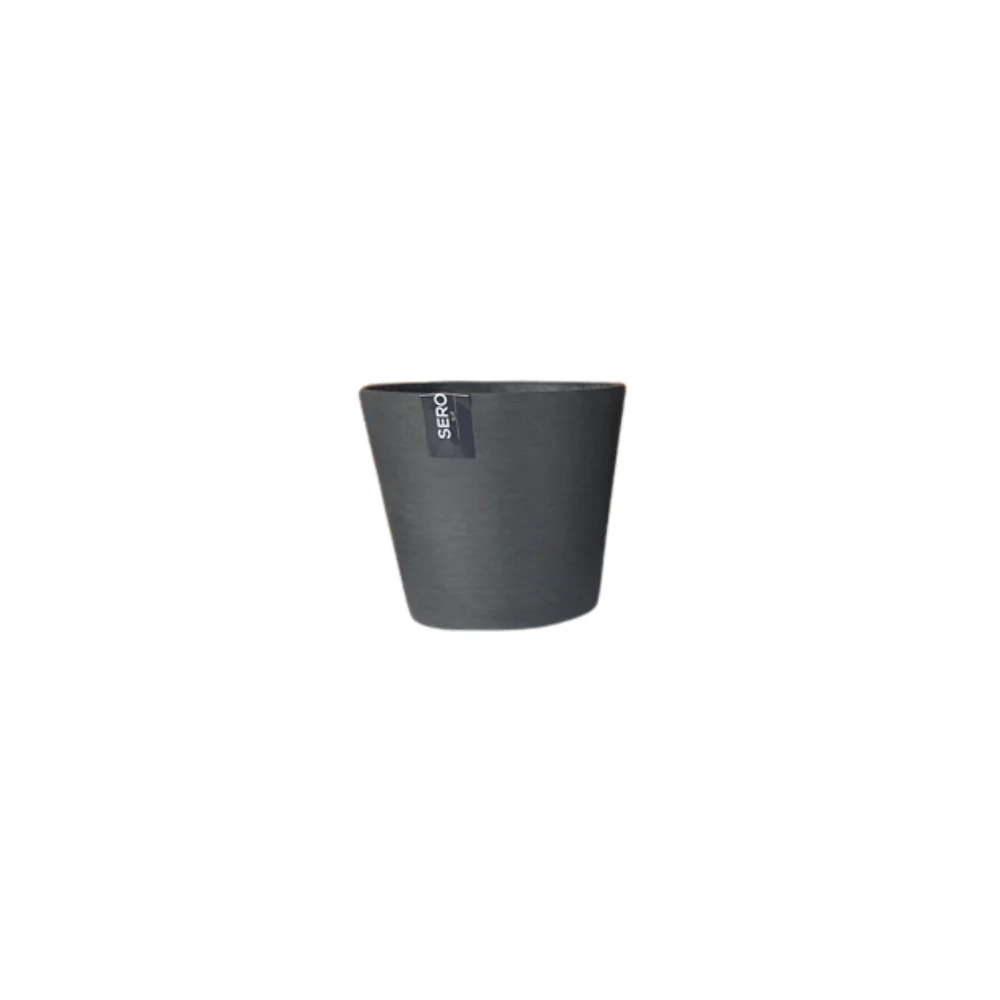 Sero Slate Grey Tapered Plant Pot | 17.5cm, Textured Charcoal Finish