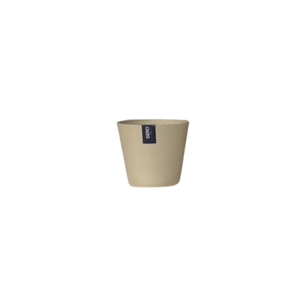 Sero Warm Beige Tapered Plant Pot | 17.5cm, Matte Finish, Minimalist