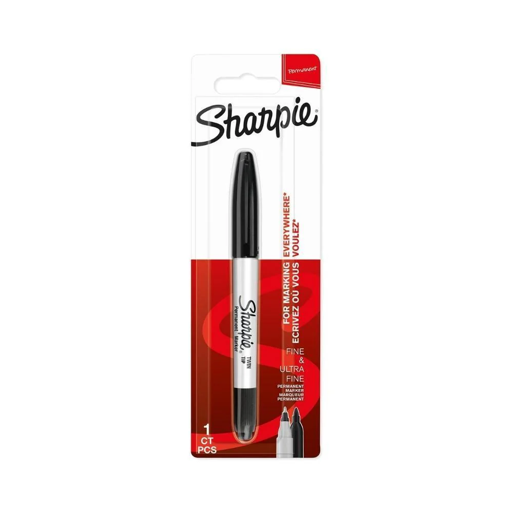 Sharpie Twin Tip Permanent Marker | Fine & Ultra Fine Points Black
