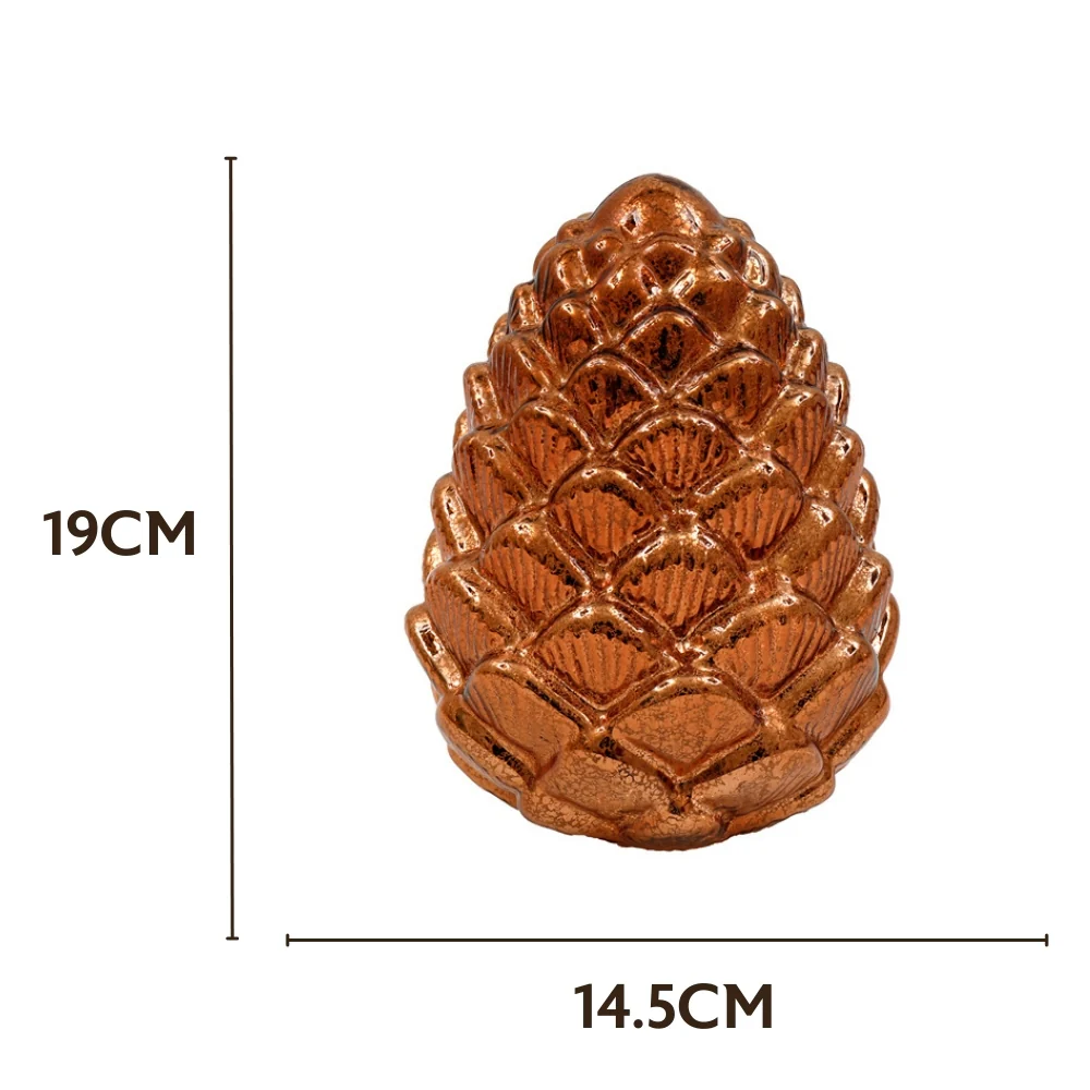 SIL Amber Glass LED Pine Cone Light | 14.5x19cm - Image 2