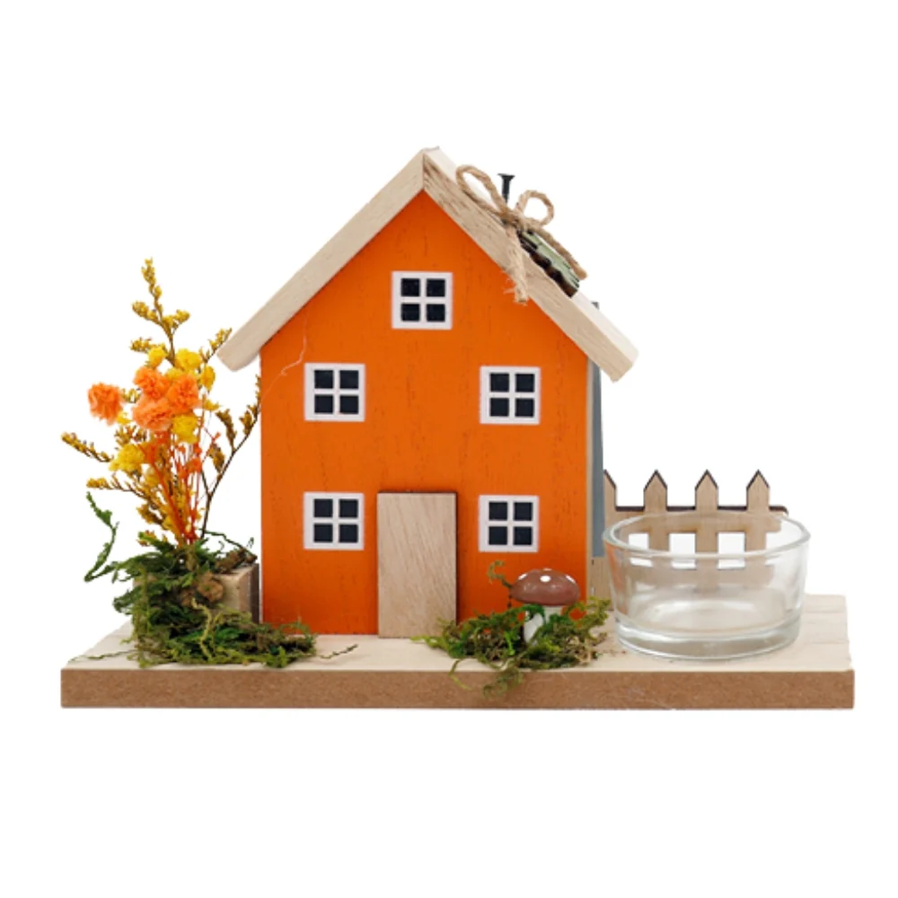 SIL Autumn House Tealight Holder | 18x12cm - Image 3