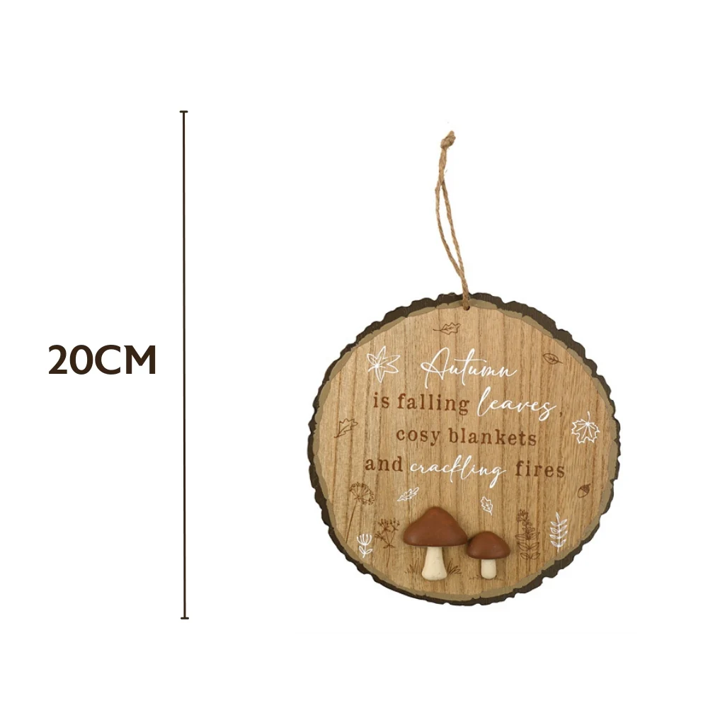 SIL Autumn Round Hang Plaque | 20cm Wood Decor - Image 4