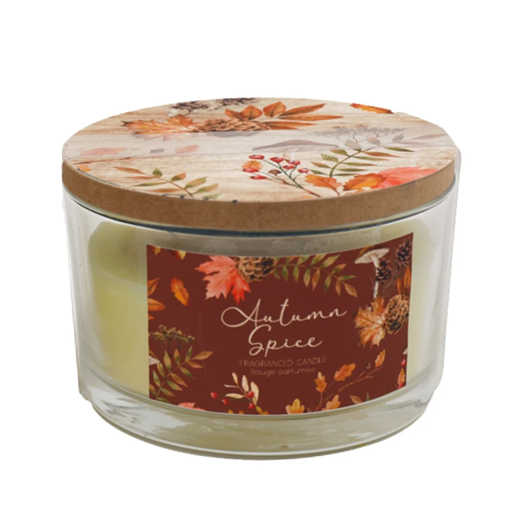 SIL Autumn Spice Fragranced Candle | Wooden Lid 13x8cm - Image 3
