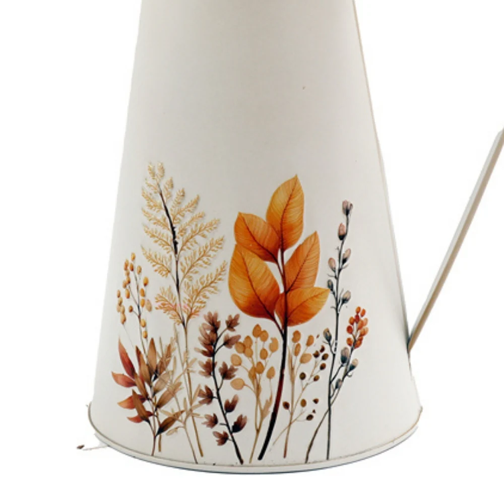 SIL Autumnal Jug Vase | 25cm Metal with Botanical Motif - Image 3
