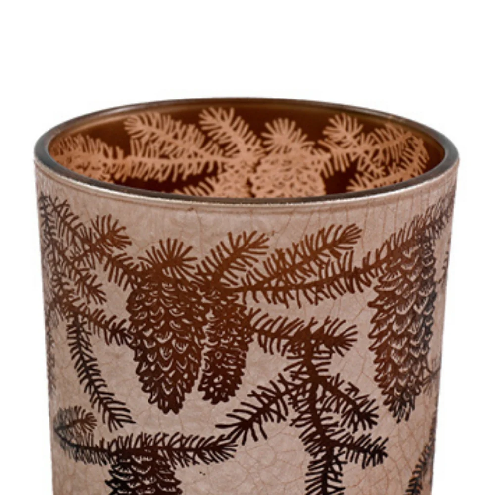 SIL Pinecone Glass Candle Holder | 10cm - Image 2