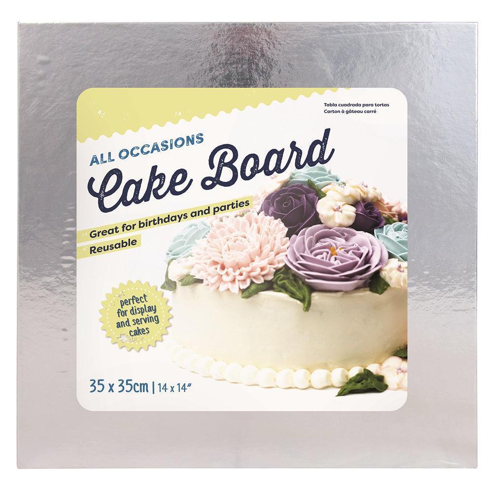 Silver Square Cake Board | 35x35cm