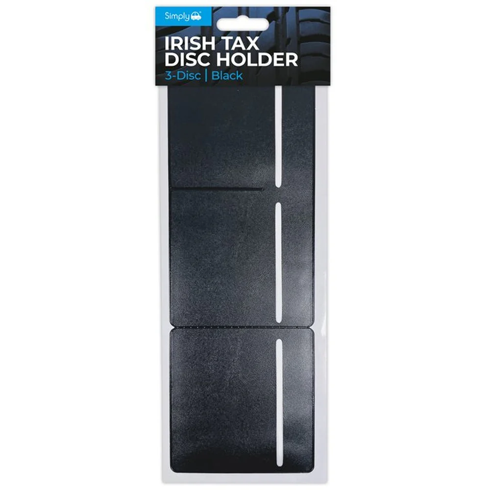 Simply Brands Car Tax Disc Holder 3 Disc Black | Irish Vertical Windscreen