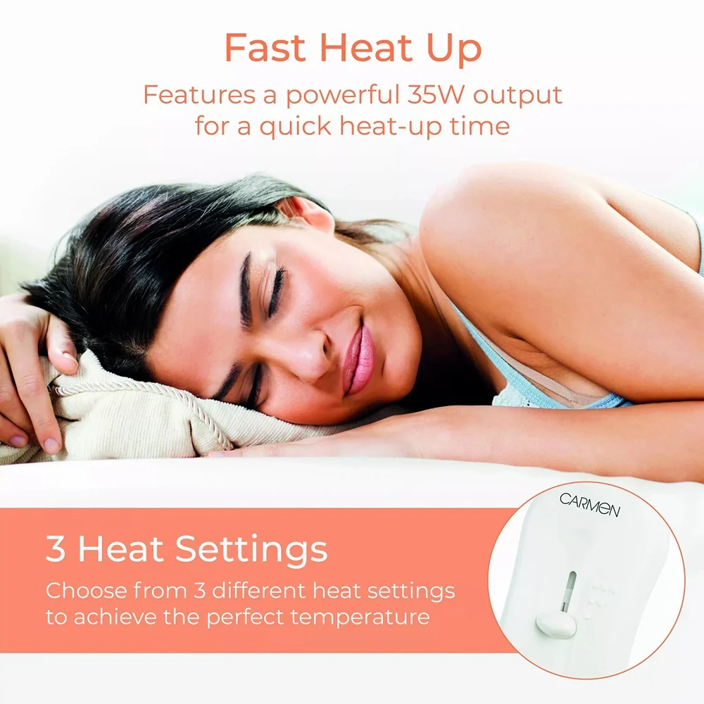 Single Heated Underblanket Electric Blanket | 135 x 65 cm, 3 Heat Settings - Image 4