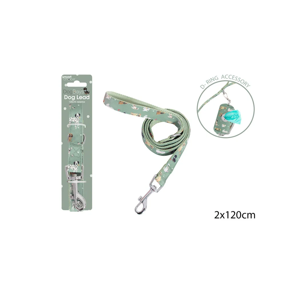 Smart Choice Dog Lead | 120cm, Green, D-Ring Accessory Point
