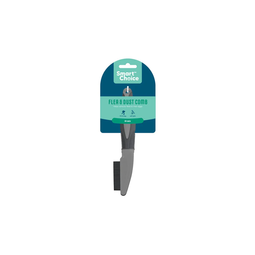 Smart Choice Flea and Dust Grooming Comb | Fine-Tooth, Cats and Dogs