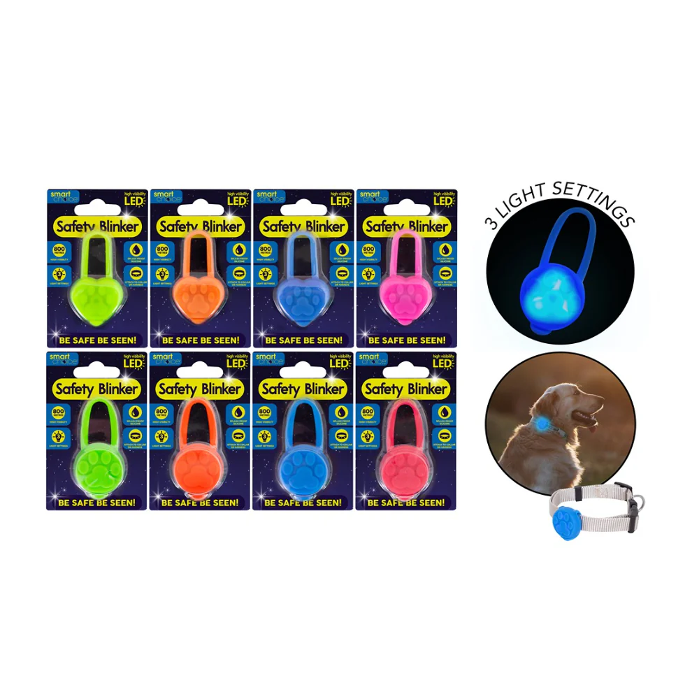 Smart Choice LED Flashing Pet Collar Safety Blinker | Assorted Colours, Designs