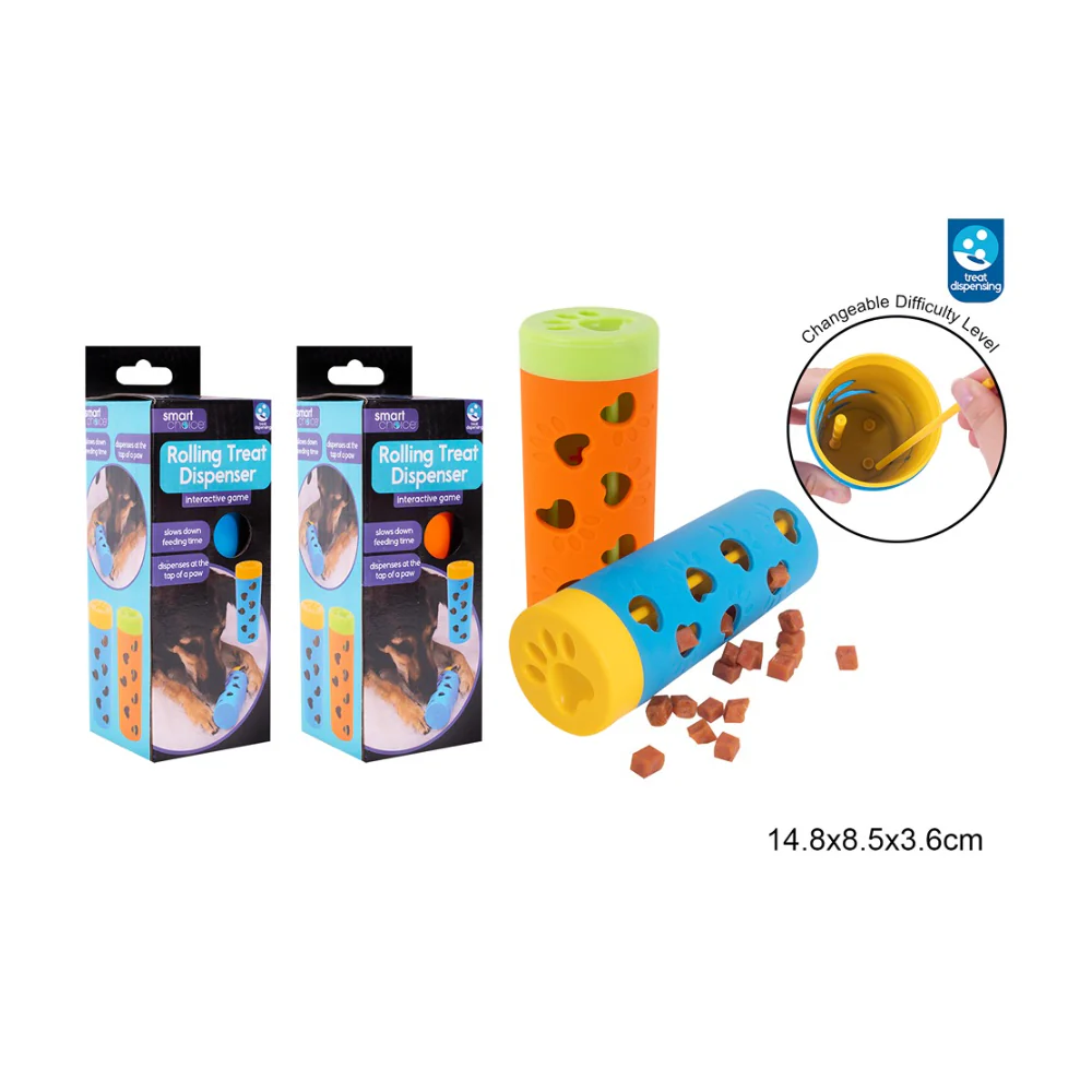 Smart Choice Rubber Treat Dispensing Dog Toy | Slow Feeder, Assorted Colours