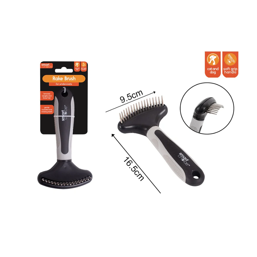 Smart Choice Undercoat Rake Grooming Brush | for Cats and Dogs