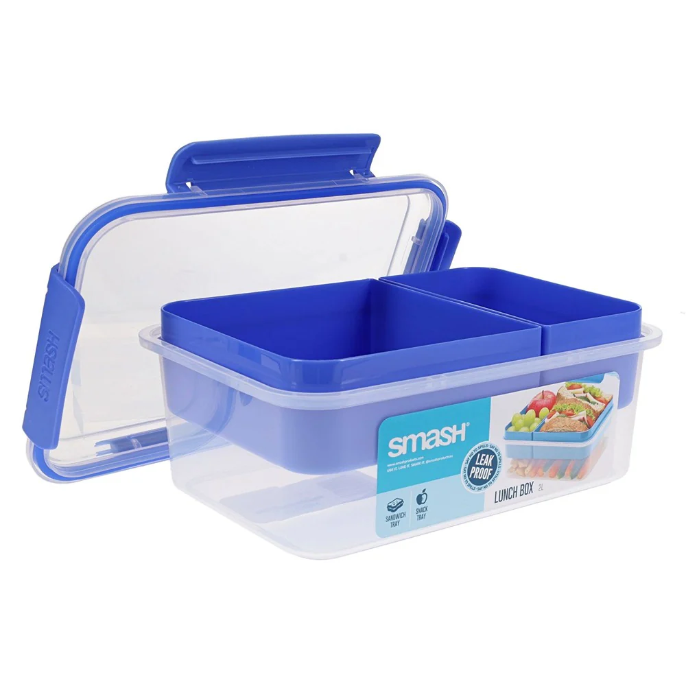 Smash Leak-Proof 2L Lunch Box with Sandwich and Snack Tray - Image 5