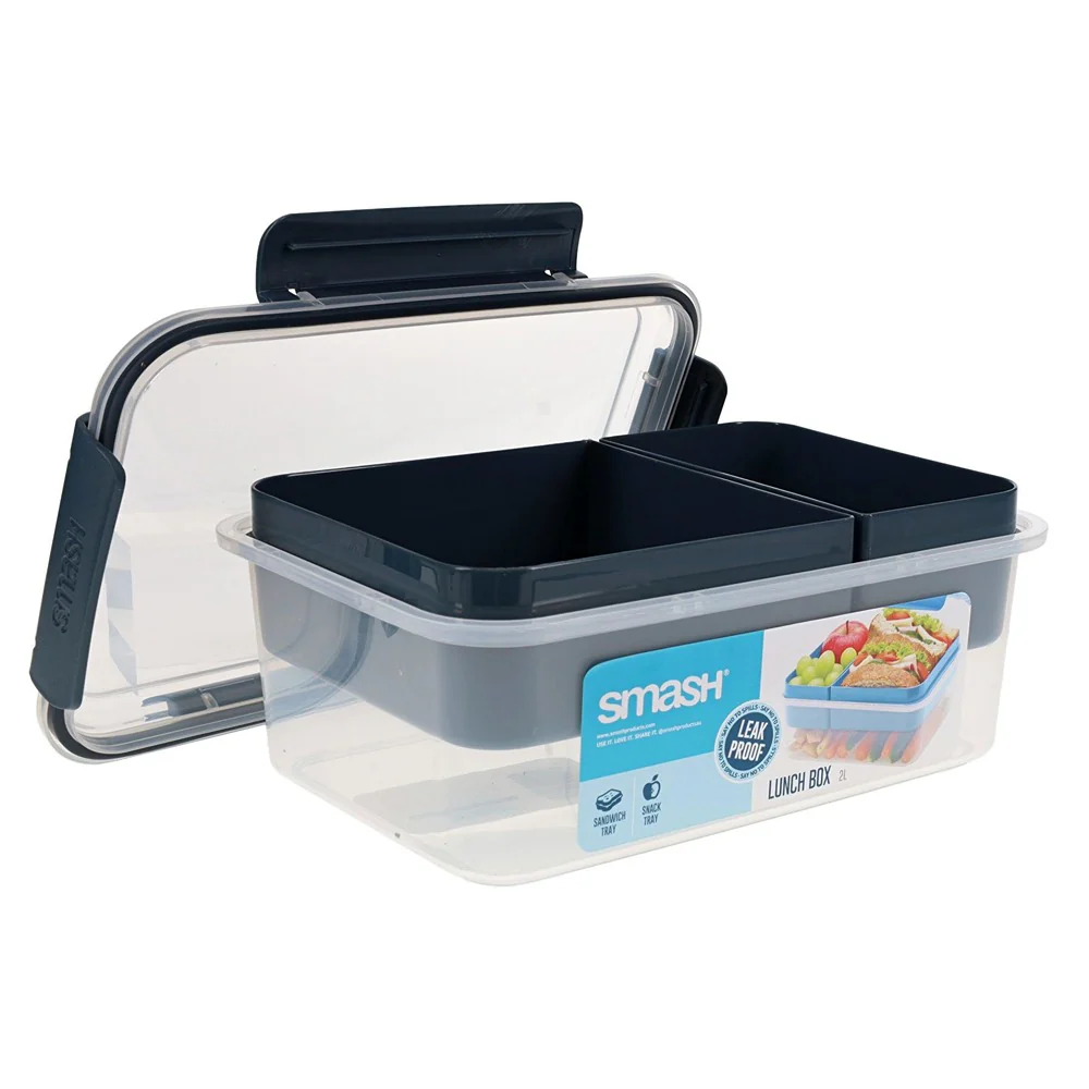 Smash Leak-Proof 2L Lunch Box with Sandwich and Snack Tray - Image 6