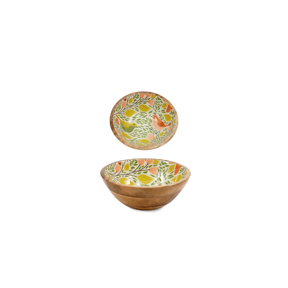 Songbird Enamel Bowl | 17.5cm Diameter, Songbird Motif, Enamel Finish