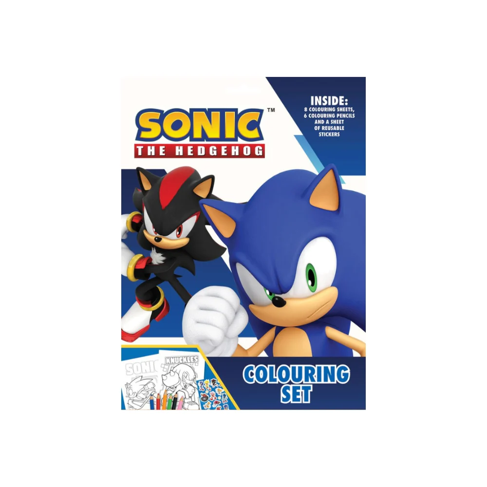 Sonic The Hedgehog Colouring and Sticker Set | 8 Sheets, 6 Pencils