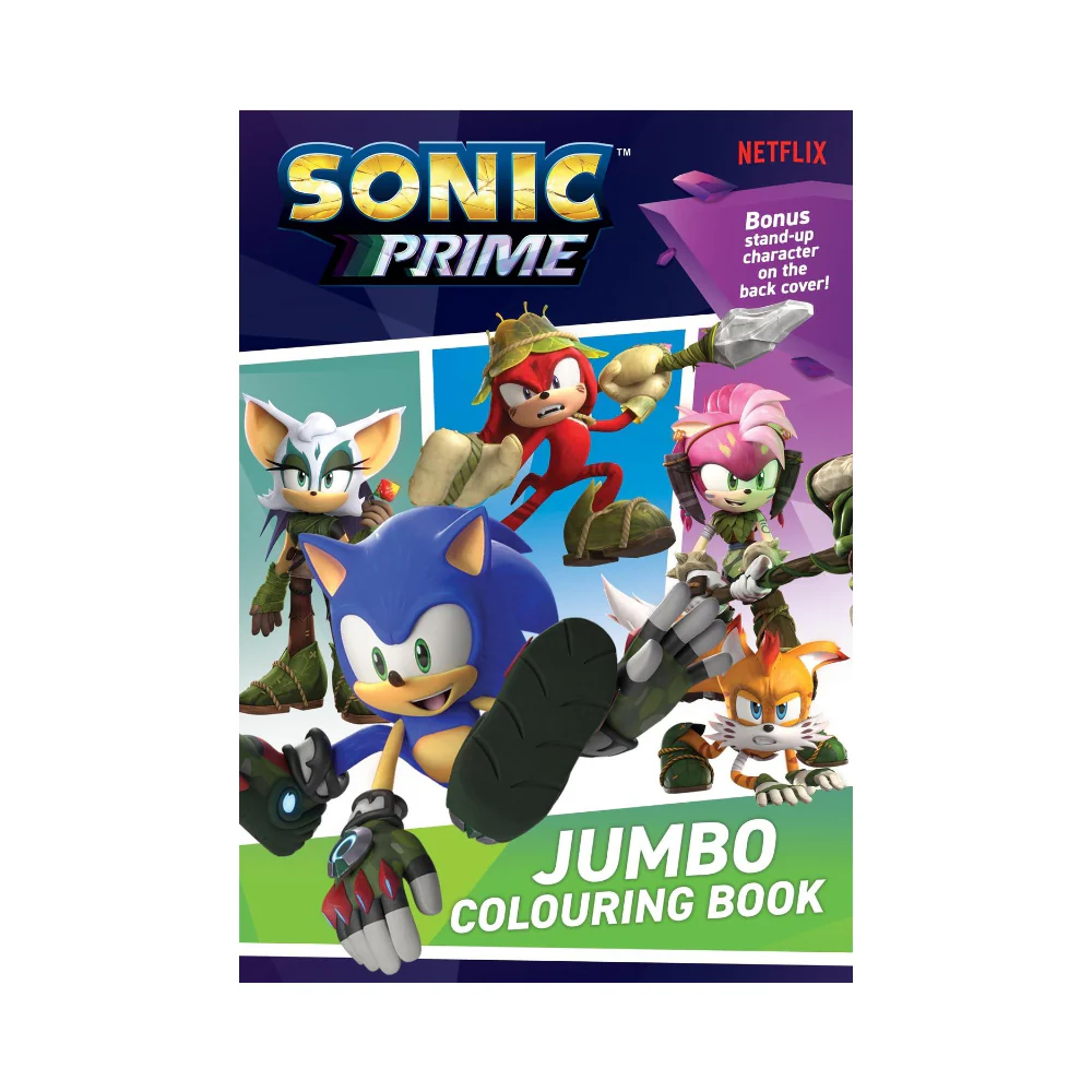 Sonic the Hedgehog Sonic Prime Jumbo Colouring Book | Bonus Stand-Up Character