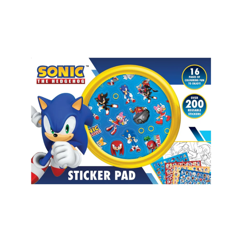 Sonic the Hedgehog Sticker Pad | 200+ Reusable Stickers