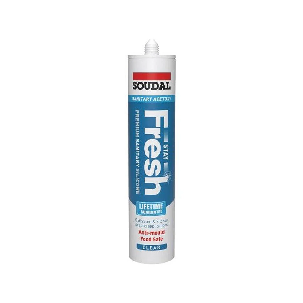 Soudal Stay Fresh Acetoxy Clear Silicone | 290ml
