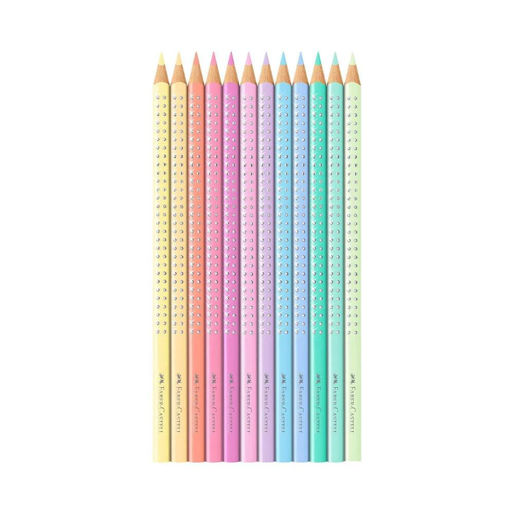 Faber Sparkle Pencils Tin of 12 Pastel Colours - Image 2