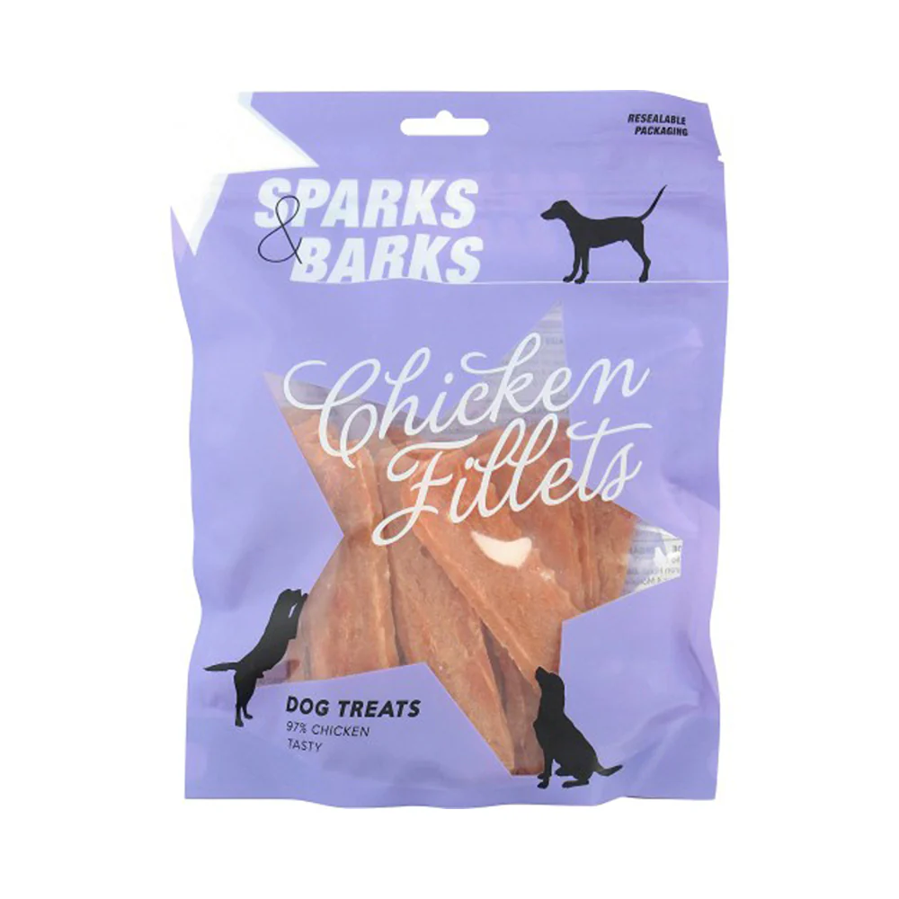 Sparks & Barks Chicken Fillet Dog Treats | 97% Chicken, 300g