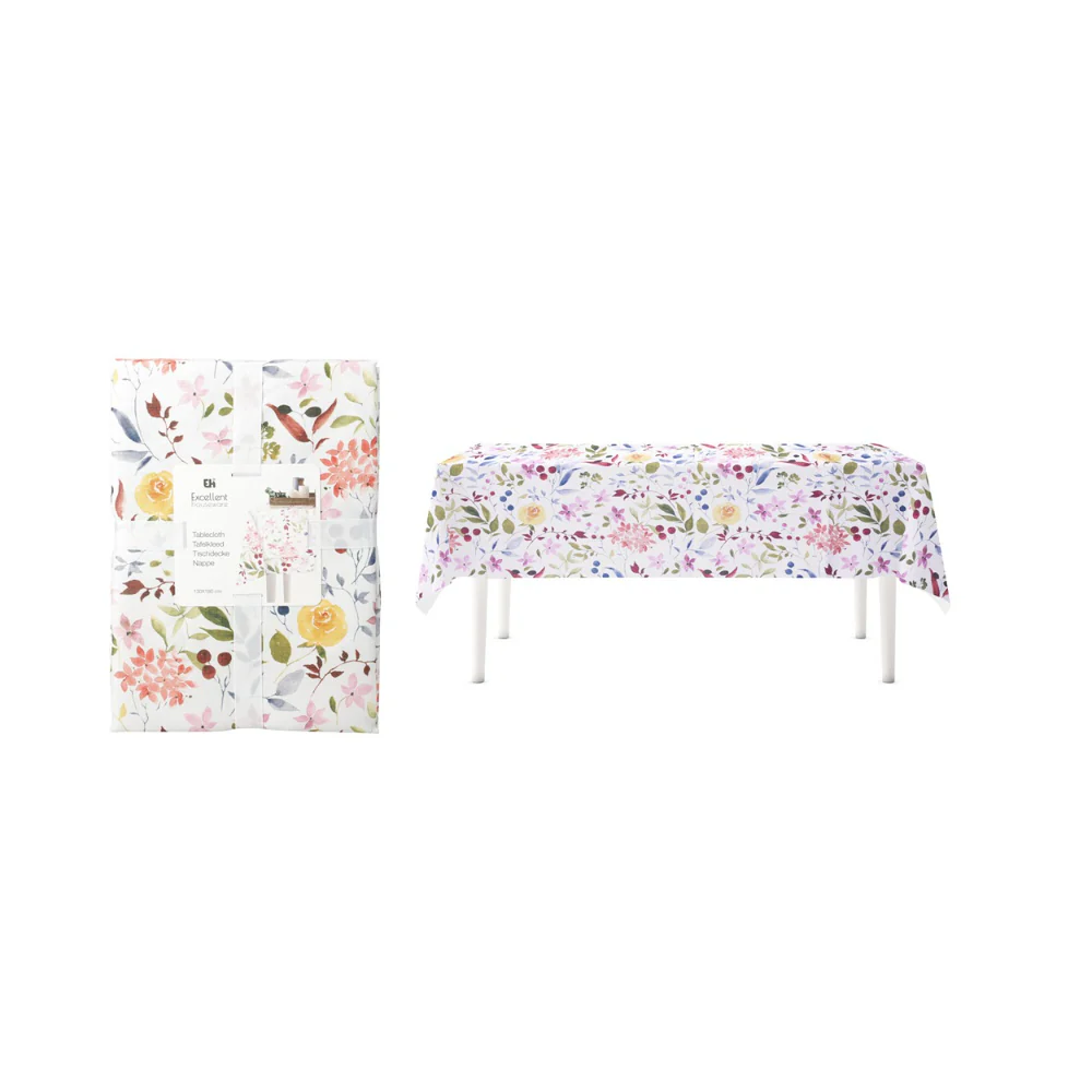 Spring Floral Pattern Large Tablecloth | 130 x 180cm, Rectangular