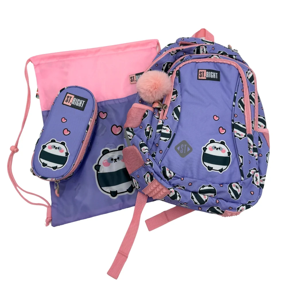 St. Right Happy Panda Shoe Bag | Durable Fabric, Compact Size - Image 6