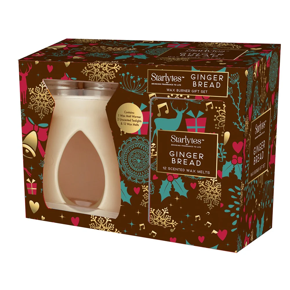 Starlytes Christmas Wax Burner Gift Set | Assorted Scents | Apple Cinnamon or Ginger Bread - Image 2