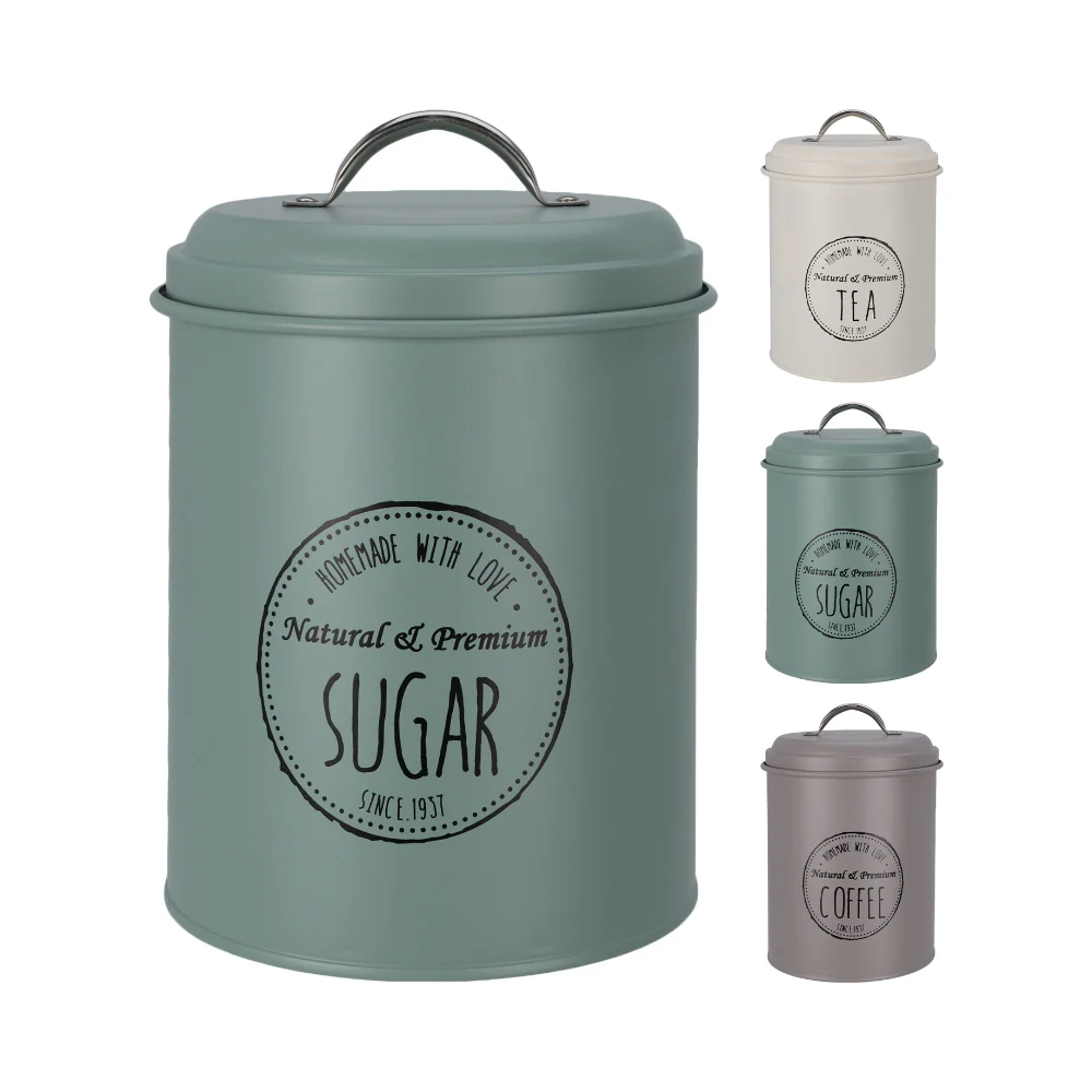 Storage Canister with Lid Container | 1500ml, Assorted Designs, Pack of 3