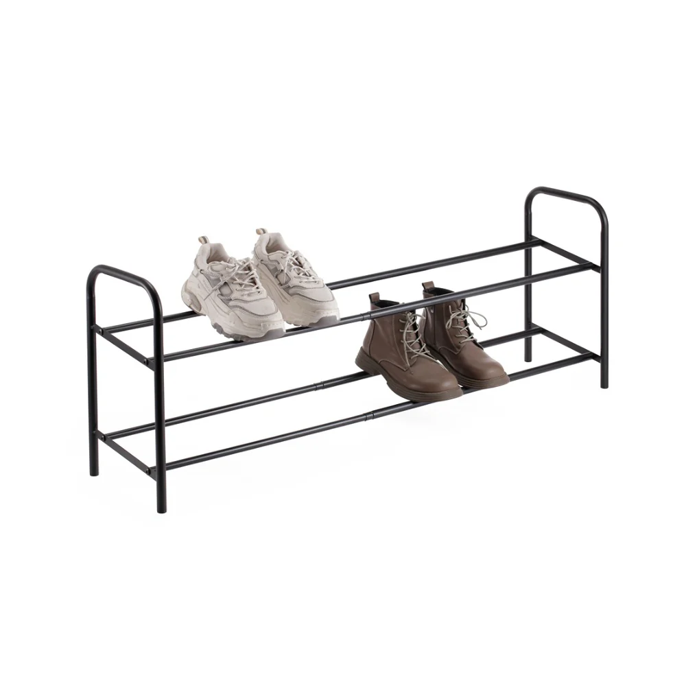 StoreUp 2 Tier Extendable Shoe Storage Rack | Black, Space-Saving - Image 3