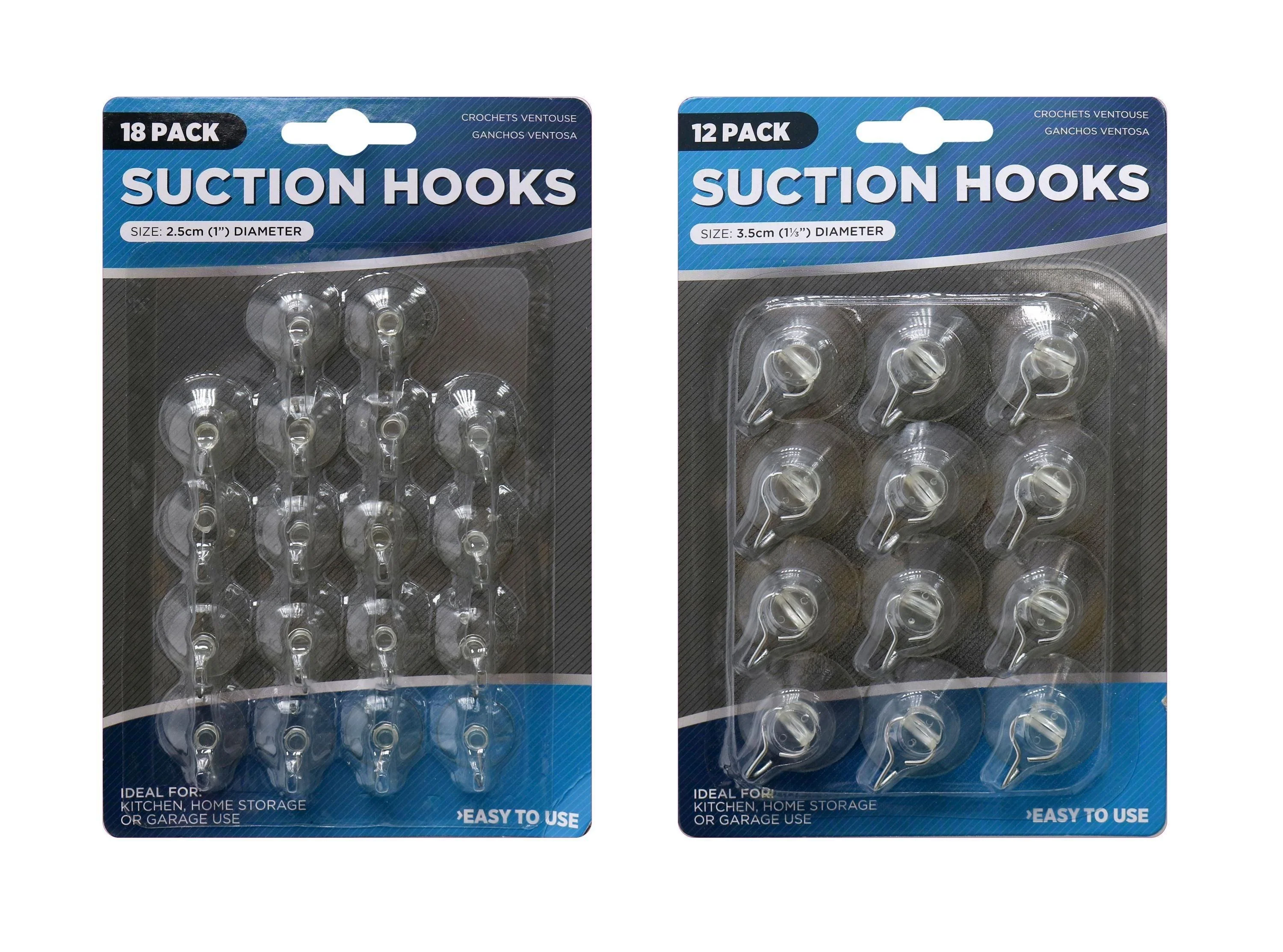 Suction Hooks | 2 Assorted Packs | Instore Only