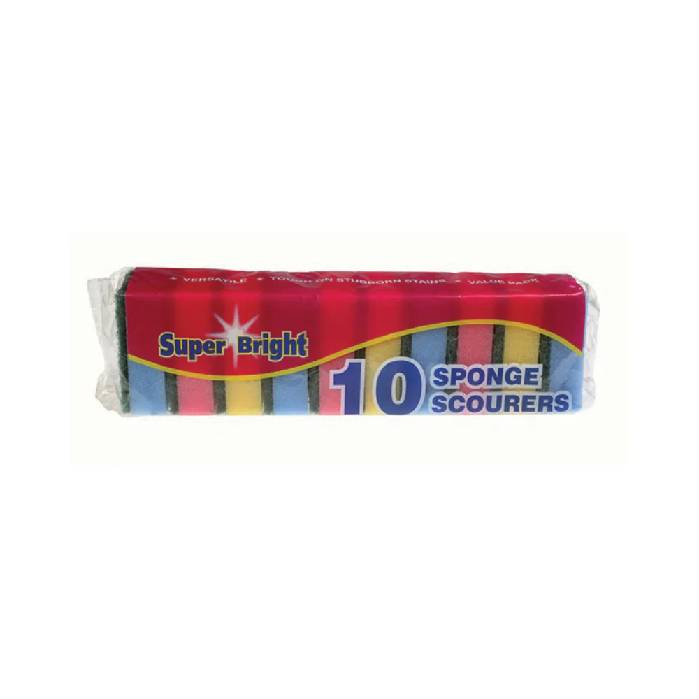 Super Bright Sponge Scourers | Pack of 10