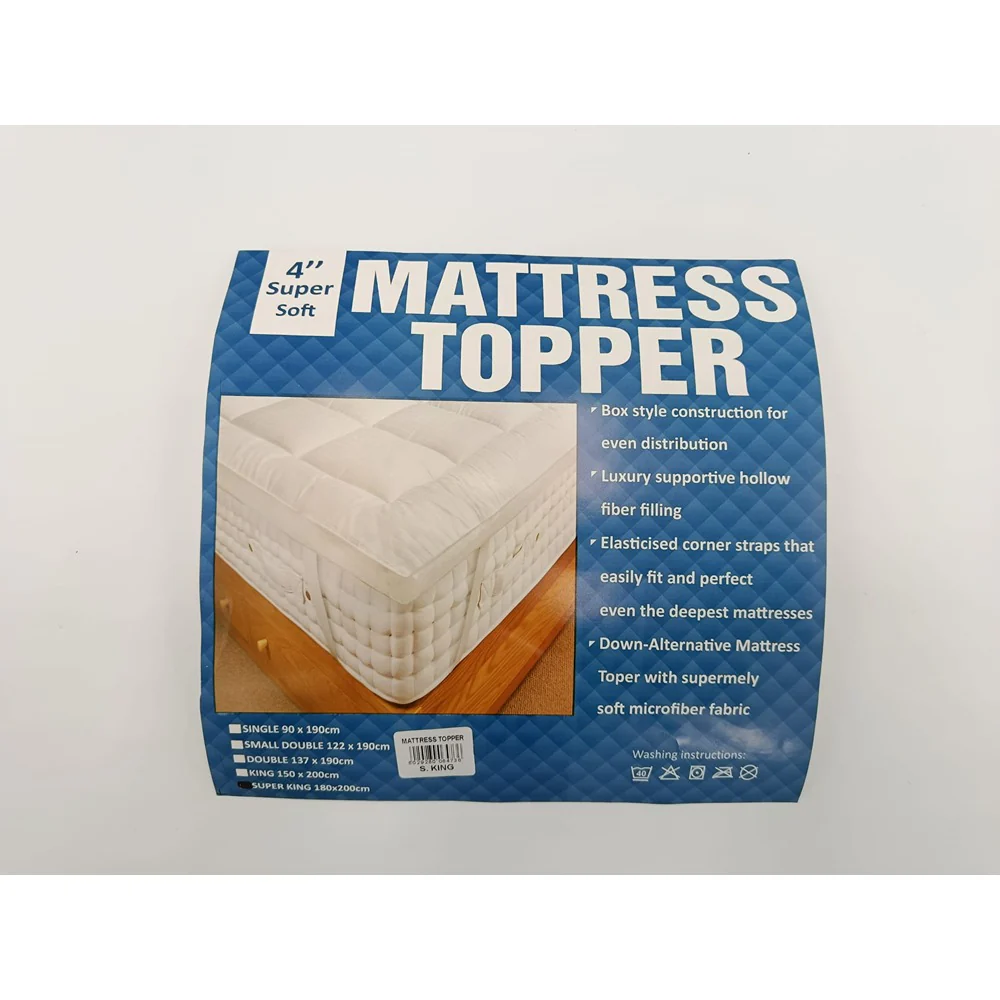 Super Soft 4 Inch Mattress Topper | 4 Inch Deep, Super King Size
