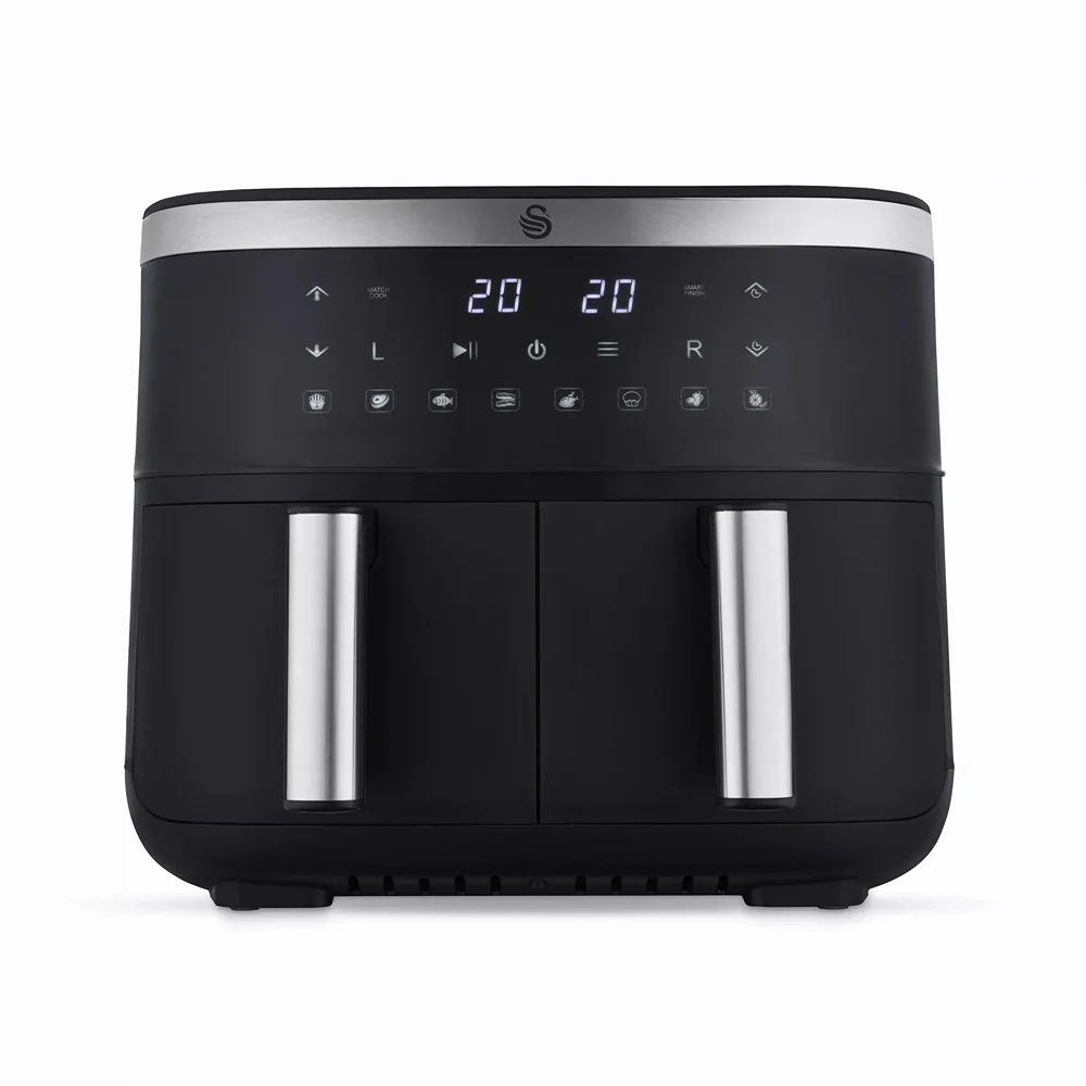 Swan Cyclonic Digital Dual Air Fryer | 7.6L, Dual Cooking Zones