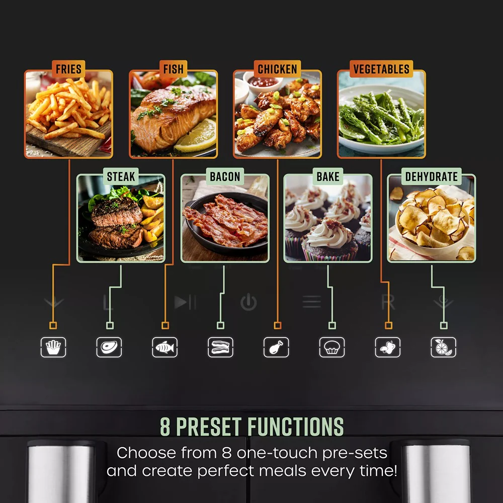 Swan Cyclonic Digital Dual Air Fryer | 7.6L, Dual Cooking Zones - Image 6