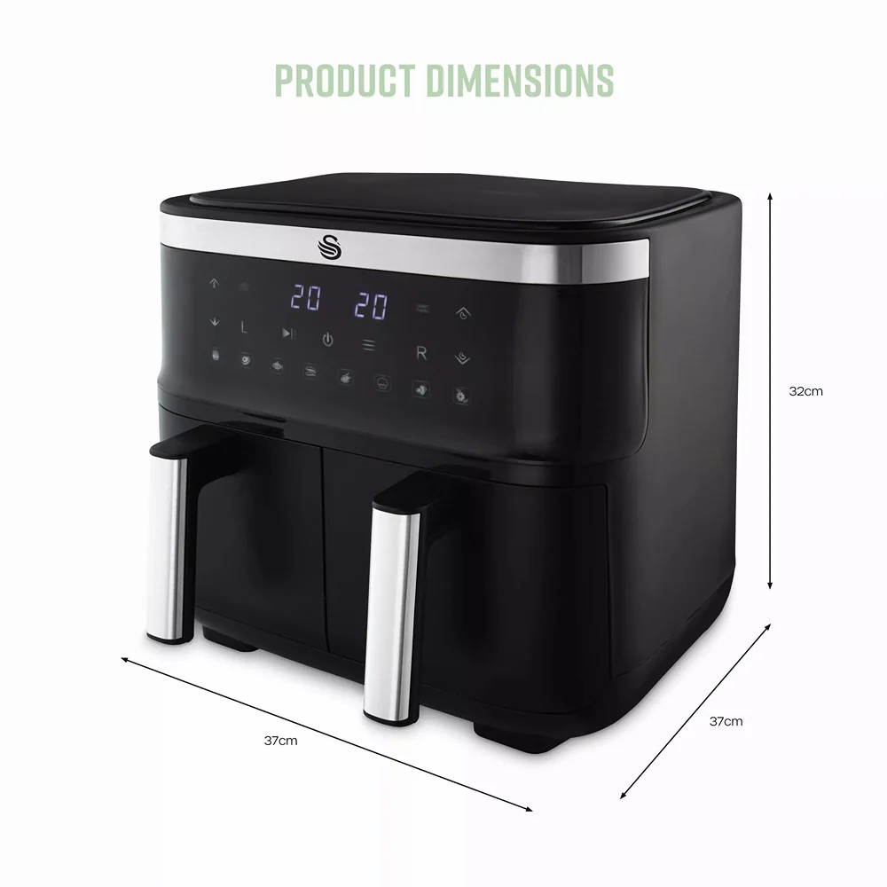 Swan Cyclonic Digital Dual Air Fryer | 7.6L, Dual Cooking Zones - Image 8